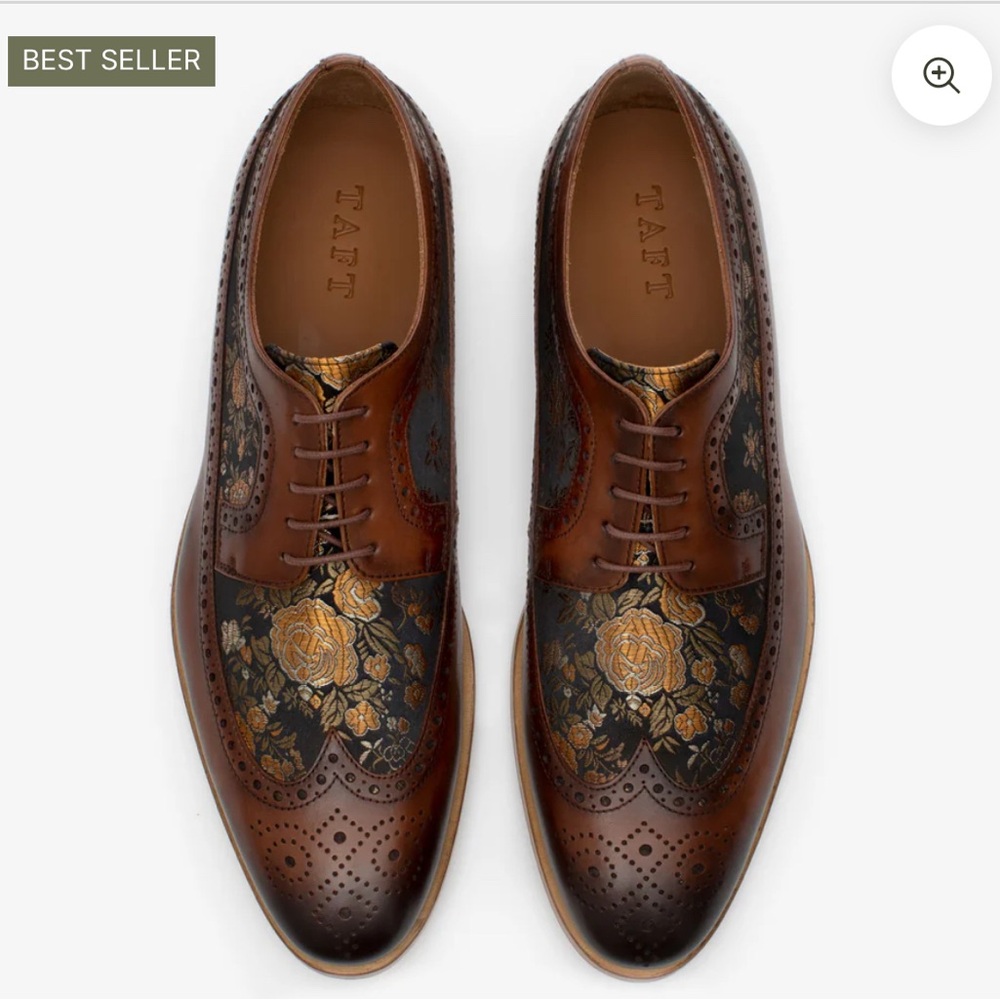 TAFT Men's Brown and Black Oxford Shoes